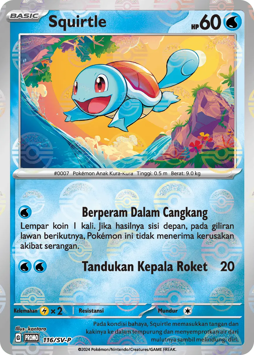 Pokémon – Poke Ball Holo Squirtle – 116/SV - P Indonesian Sealed Promo - TAKARA TCG