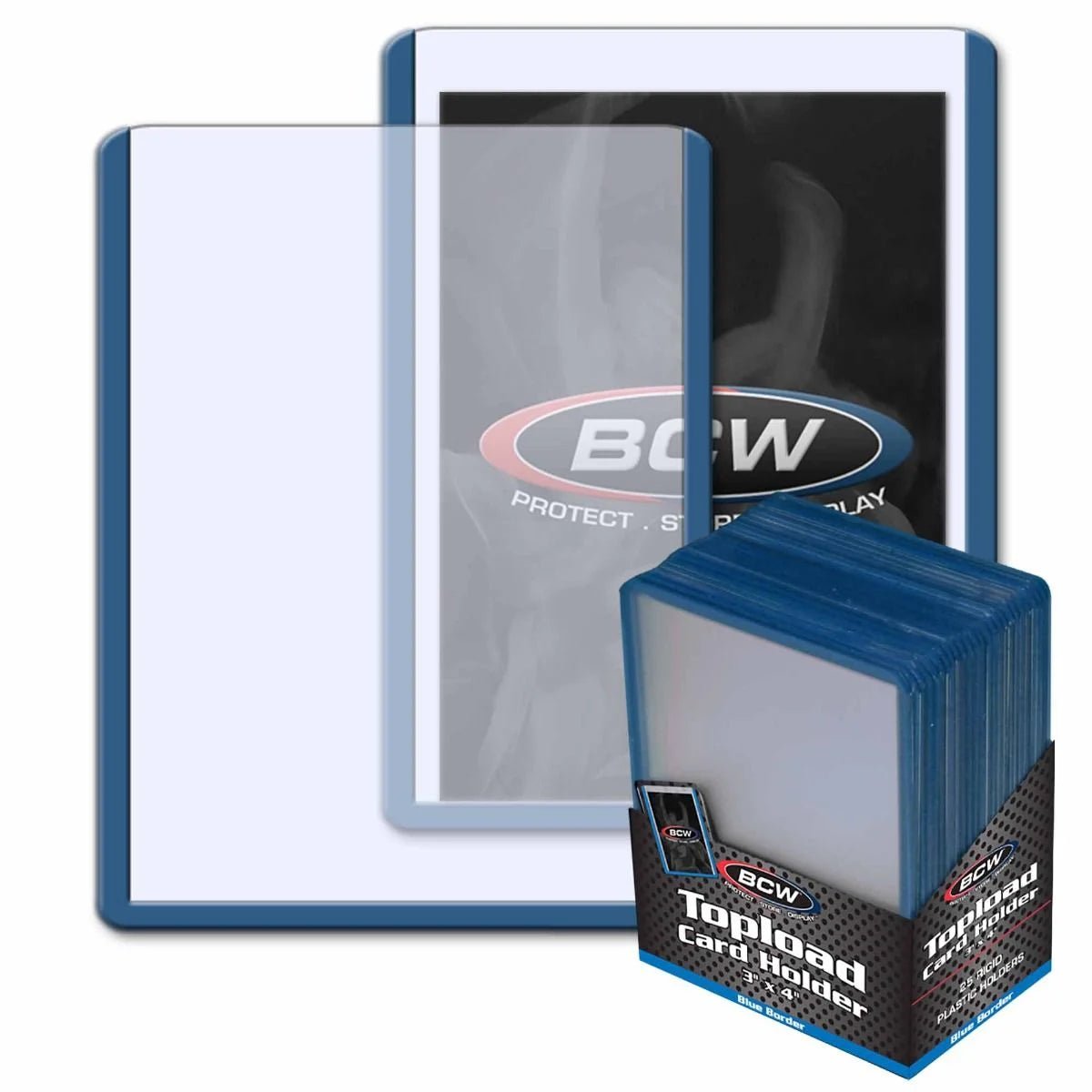 BCW – 3x4 Topload Card Holder - Blue Border - TAKARA TCG