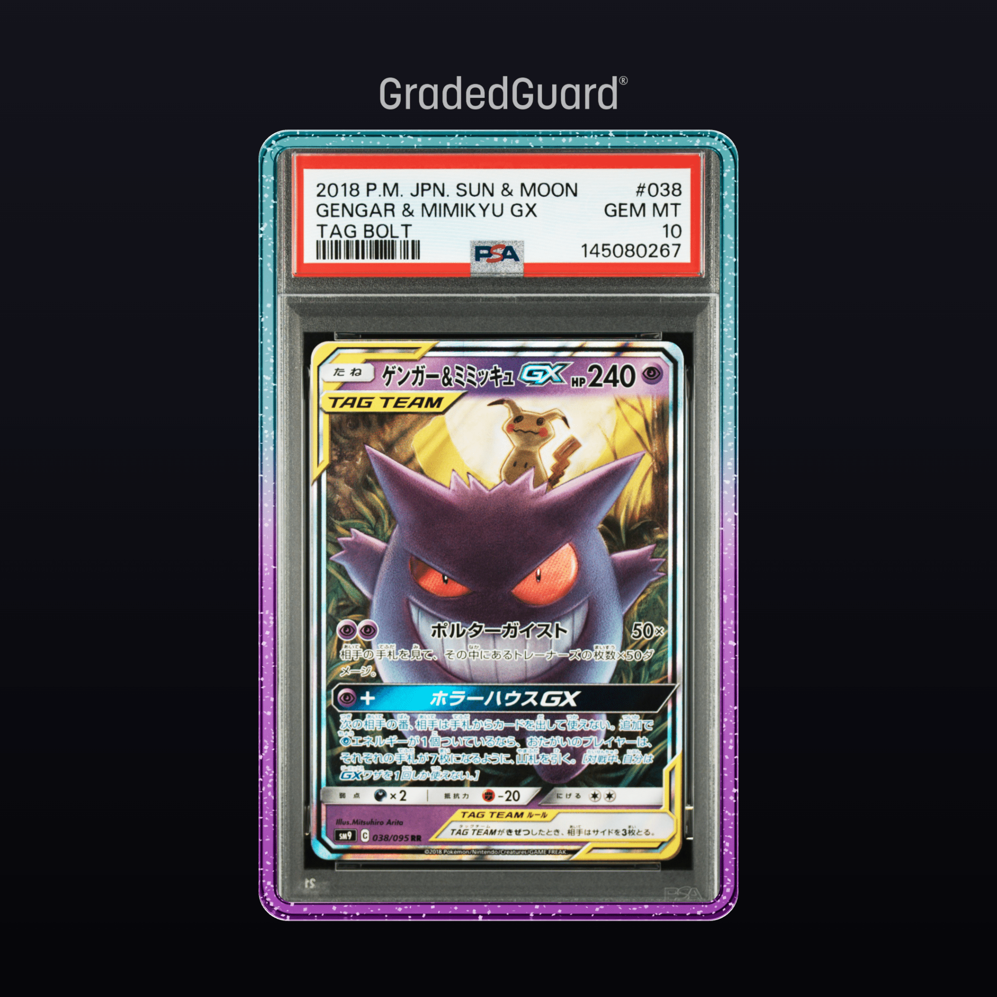 Pokémon – 2018 POKEMON JAPANESE SUN & MOON TAG BOLT 038 GENGAR & MIMIKYU GX TAG BOLT PSA 10 Slab CERT 145080267 - TAKARA TCG