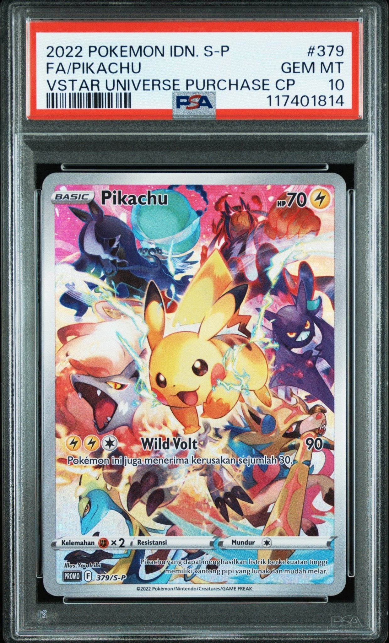 Pokémon – 2022 Pokemon Indonesian S Promo Vstar Universe Purchase Campaign Pikachu 379 PSA 10 Slab - TAKARA TCG