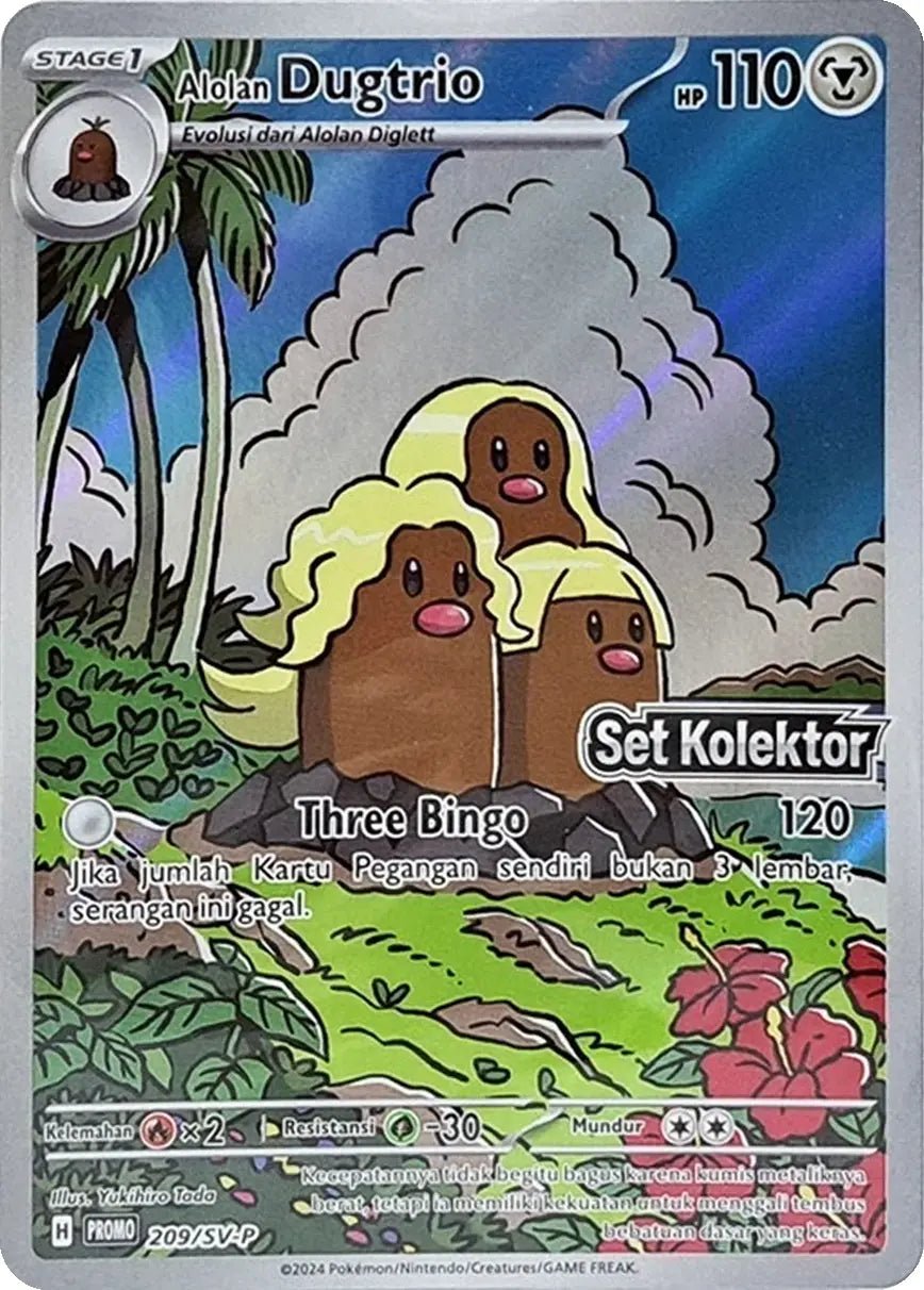 Pokémon – Alolan Dugtrio Promo 209/SV - P (Set Kolektor) – Indonesian Sealed Promo - TAKARA TCG