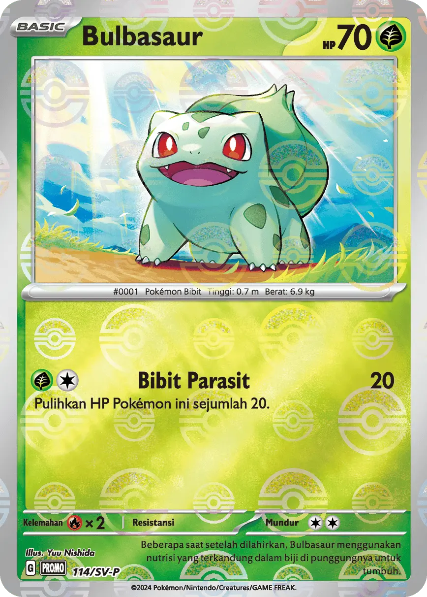 Pokémon – Poke Ball Holo Bulbasaur – 114/SV - P Indonesian Sealed Promo - TAKARA TCG