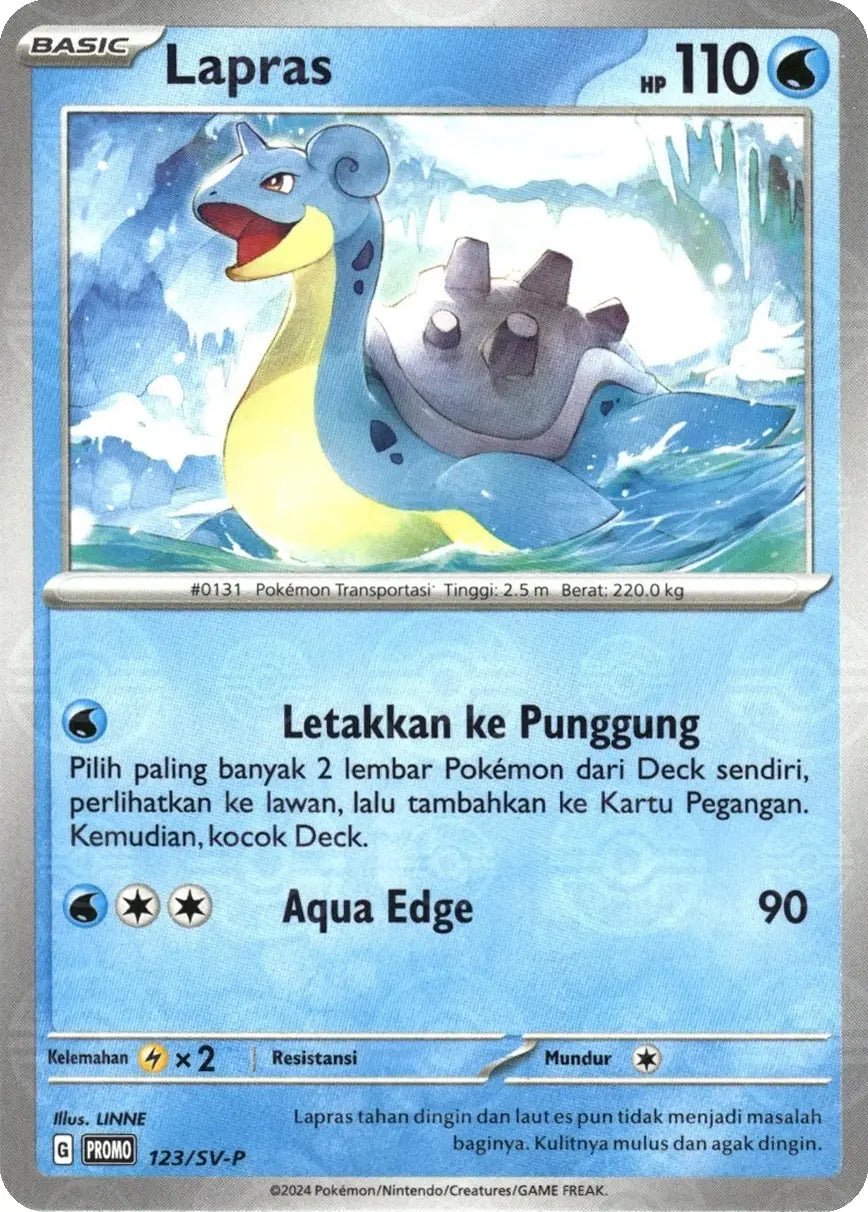 Pokémon – Poke Ball Holo Lapras – 123/SV - P Indonesian Sealed Promo - TAKARA TCG