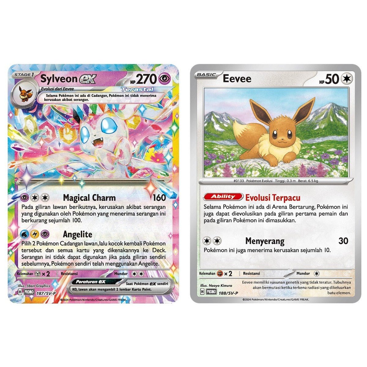 Pokémon – Sylveon ex 187/SV - P & Eevee 188/SV - P – Indonesian Sealed Promo 2 - Pack - TAKARA TCG